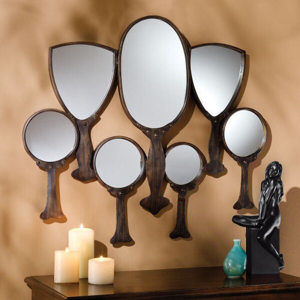Hand Mirror Wall Sculpture Reflective Gaze decorative Design